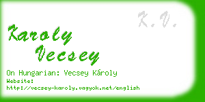 karoly vecsey business card